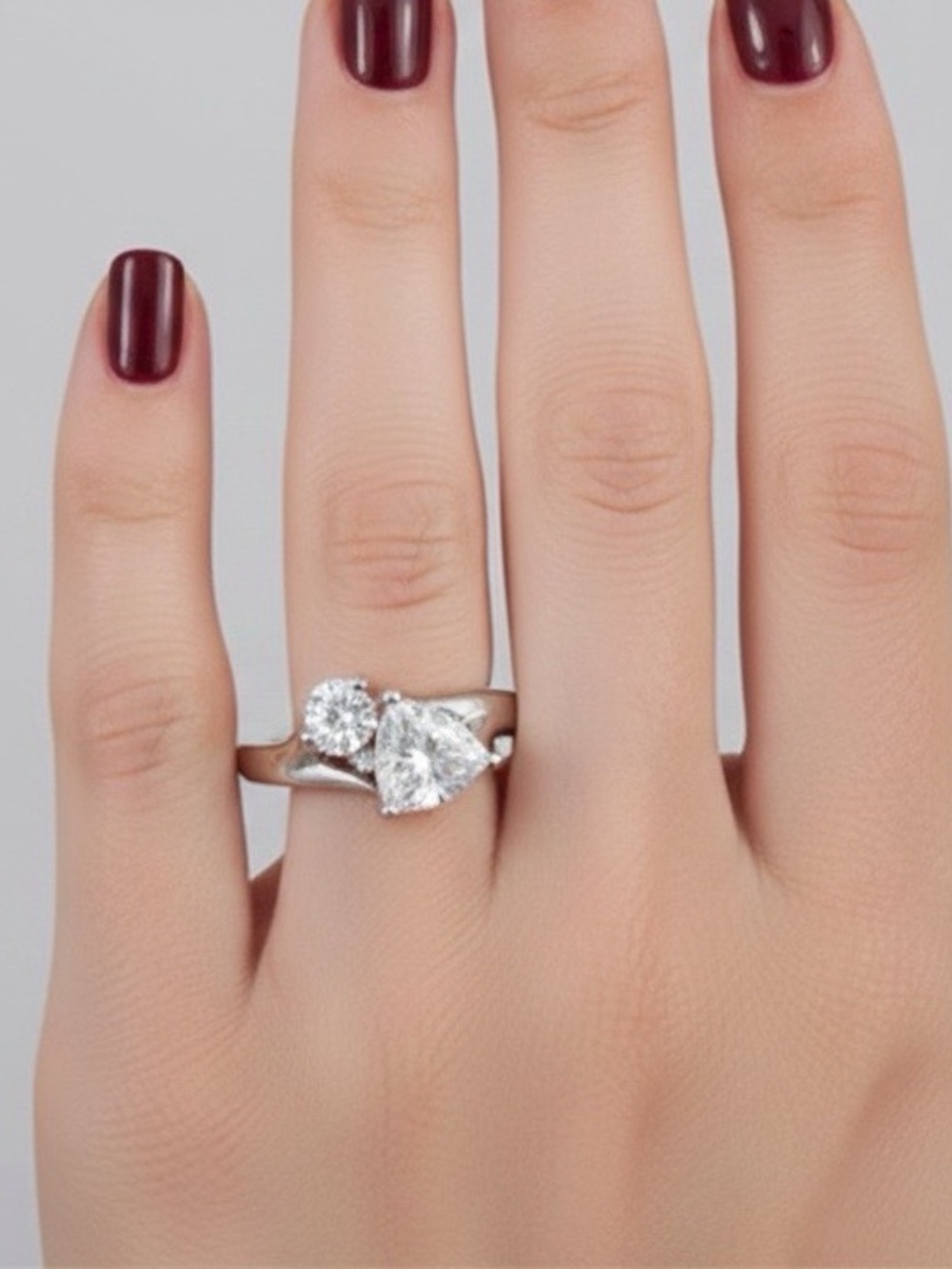 Sterling Silver 2 Stone Ring Size 10 - Picture 1 of 12